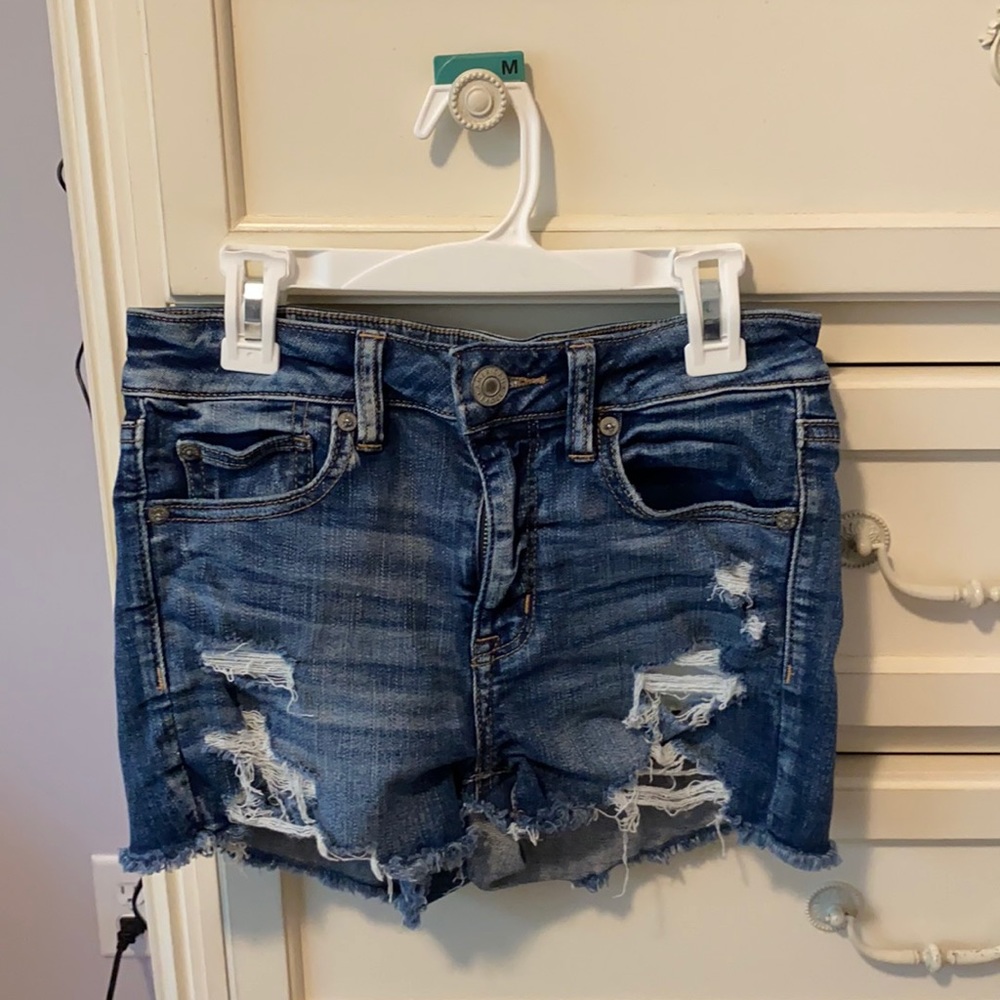 Blue-Wash Jean Shorts - Picture 1 of 2